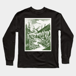 Vintage Wilderness American Nature Landscape Long Sleeve T-Shirt